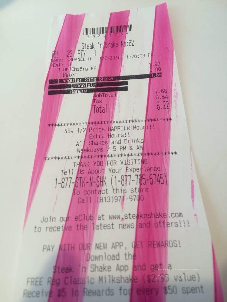 Steak 'n Shake - Tampa, FL menu_pic