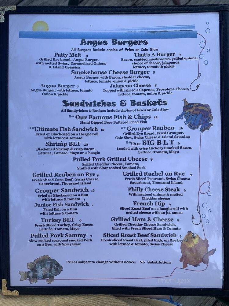 Sunset Grill - St Marks, FL menu_pic