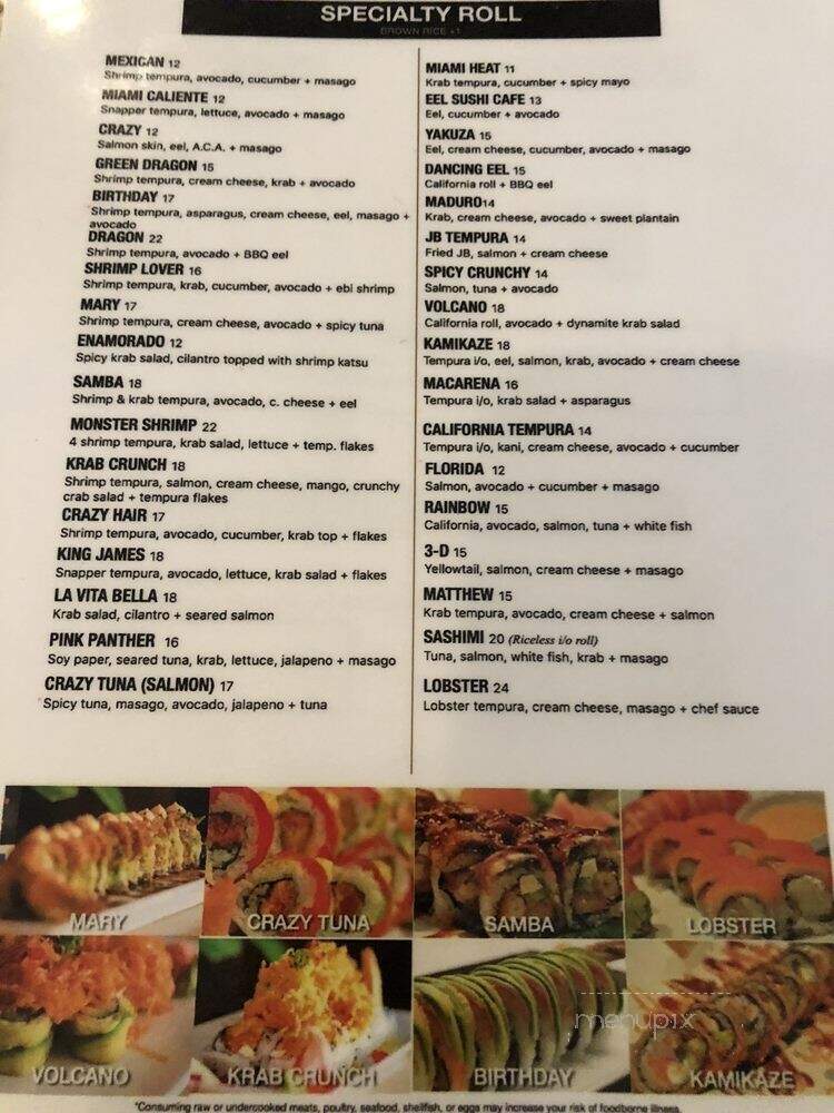 Sushi Cafe - Miami, FL menu_pic