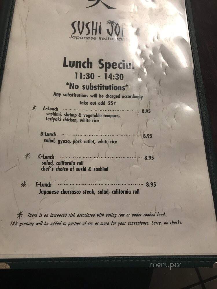 Sushi Joe - Doral, FL menu_pic