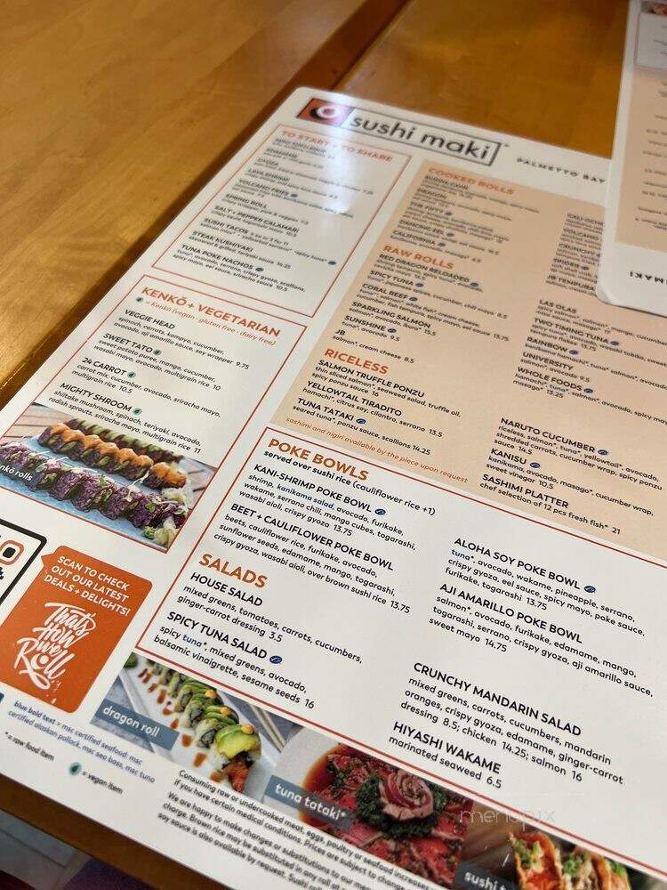 Sushi Maki - Miami, FL menu_pic