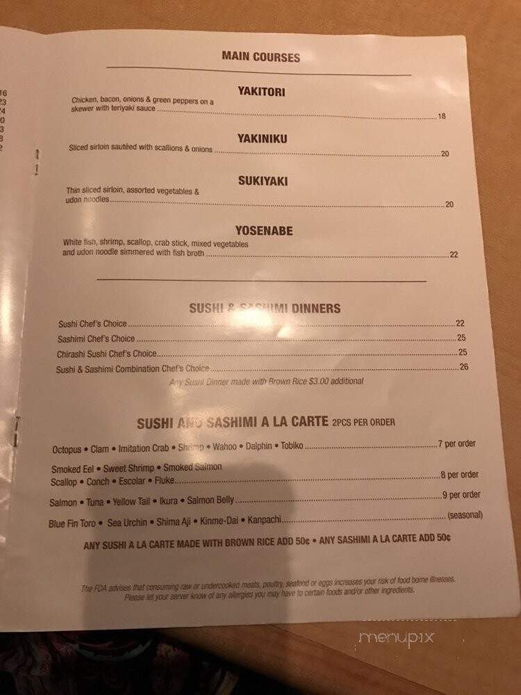 Sushi Ray Japanese Restaurant - Boca Raton, FL menu_pic