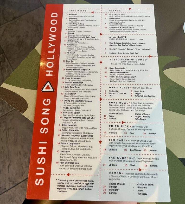 Sushi Room - Hollywood, FL menu_pic