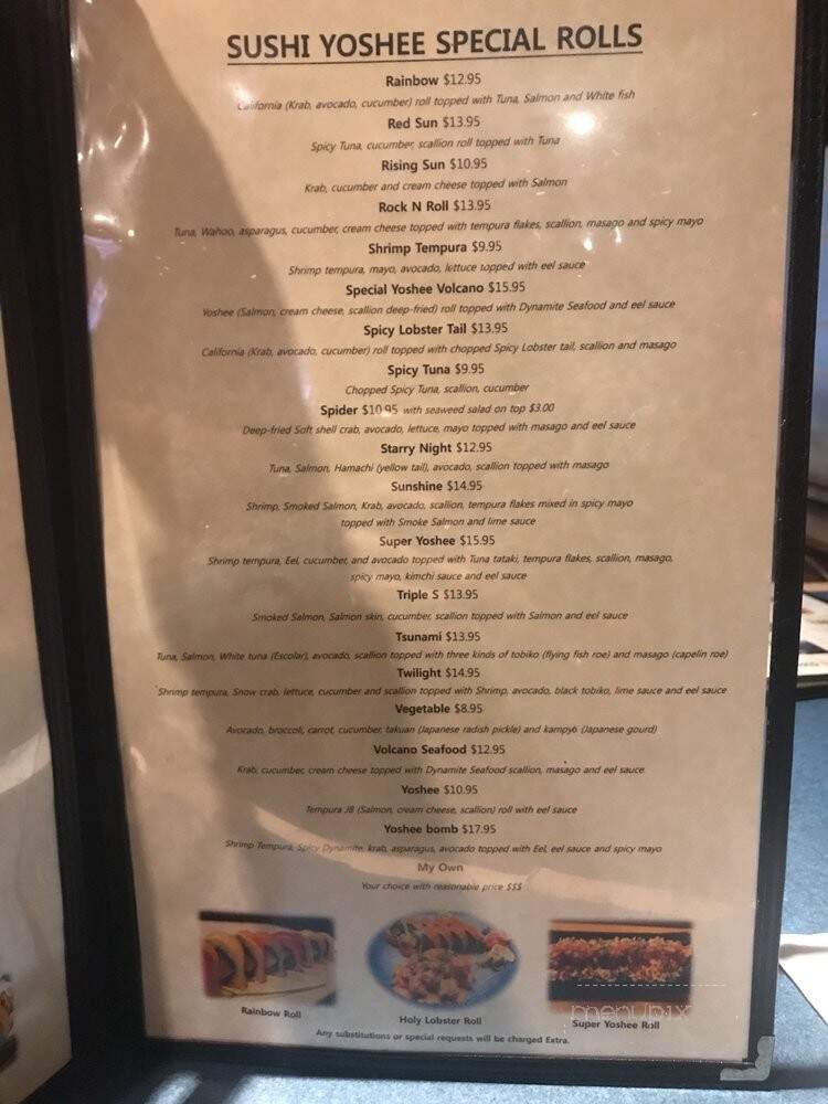 Sushi Yoshee Korean Japanese Restaurant - Boca Raton, FL menu_pic