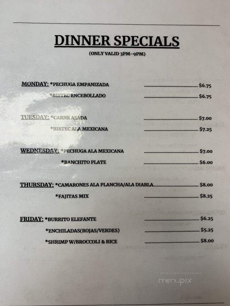 Taqueria My Rachito - Ocala, FL menu_pic