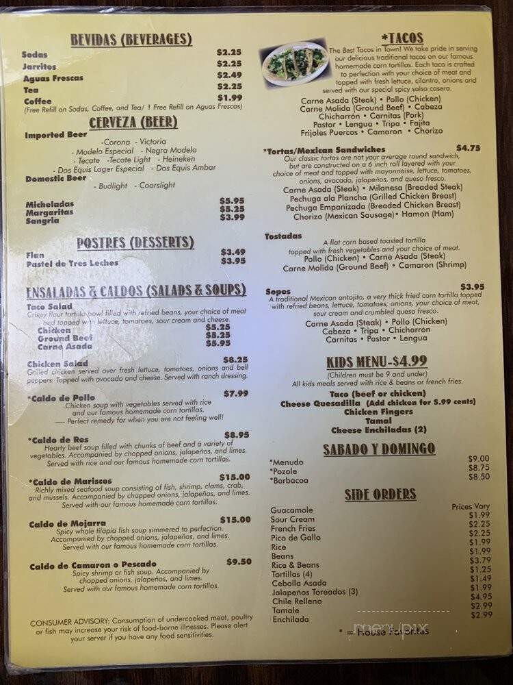 Taqueria My Rachito - Ocala, FL menu_pic