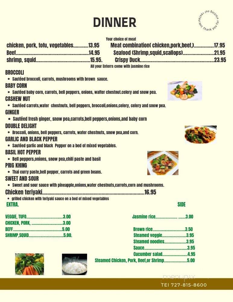Thai Bistro - New Port Richey, FL menu_pic