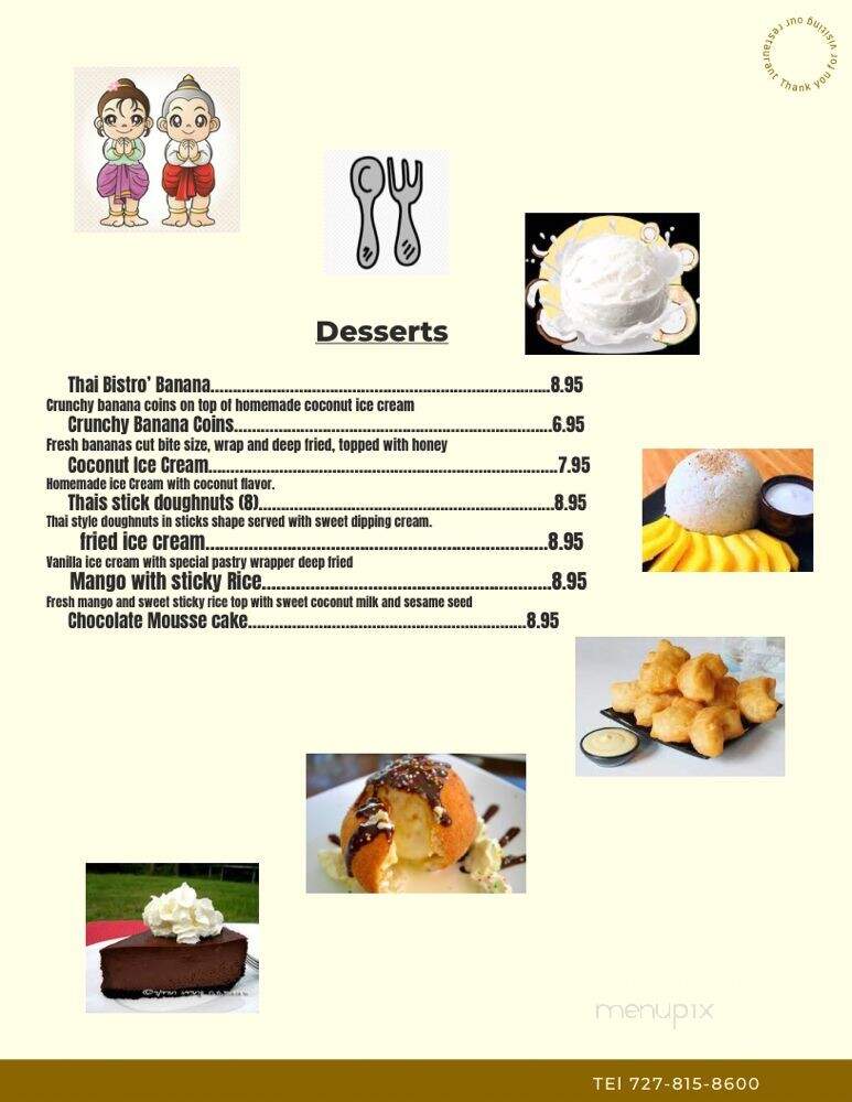 Thai Bistro - New Port Richey, FL menu_pic