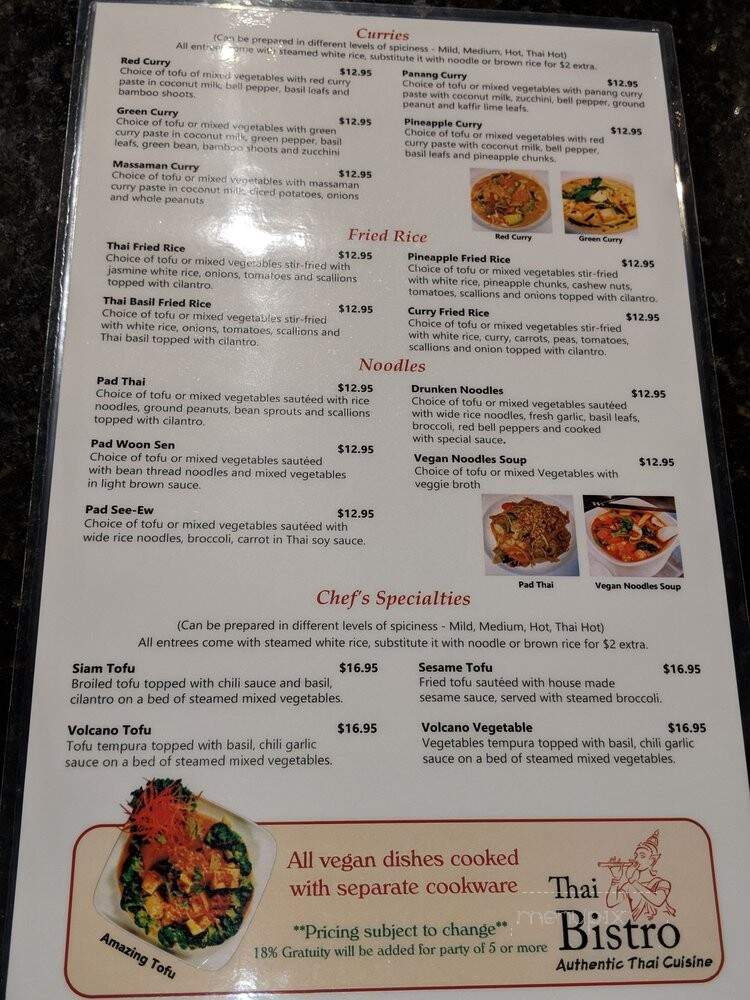 Thai Bistro - Venice, FL menu_pic
