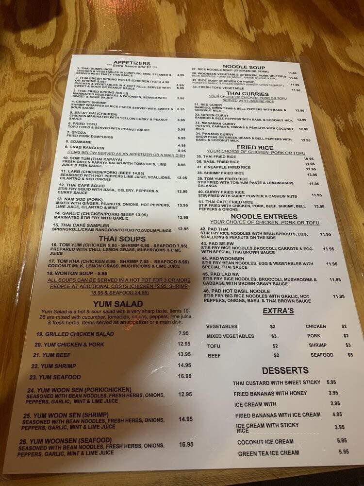 Thai Cafe - Orange Park, FL menu_pic