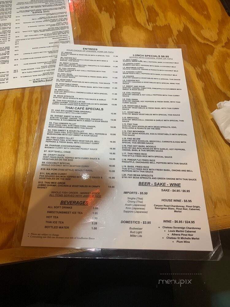 Thai Cafe - Orange Park, FL menu_pic
