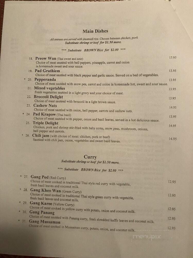 Dee Thai Curry - Lake Mary, FL menu_pic