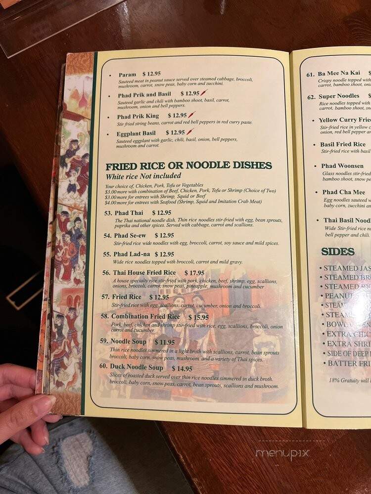 Thai House - Orlando, FL menu_pic