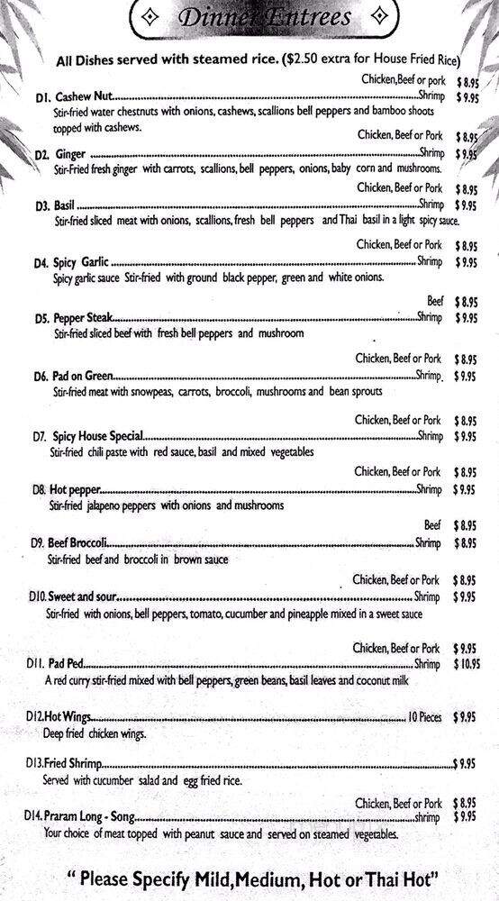 Thai Hut Restaurant - Fort Walton Beach, FL menu_pic