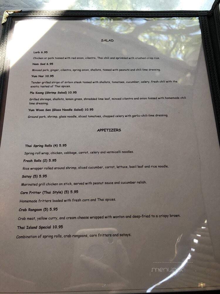 Thai Island - Tampa, FL menu_pic