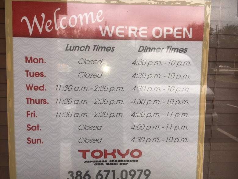 Tokyo Japanese Steakhouse - Ormond Beach, FL menu_pic