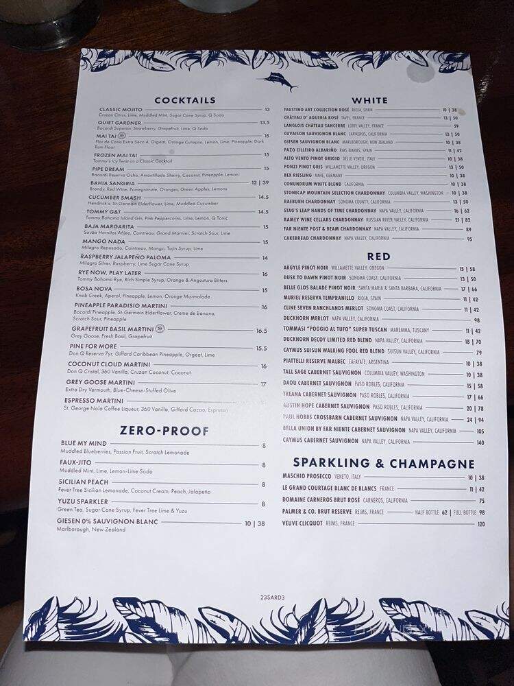 Tommy Bahamas Tropical Cafe - Sarasota, FL menu_pic