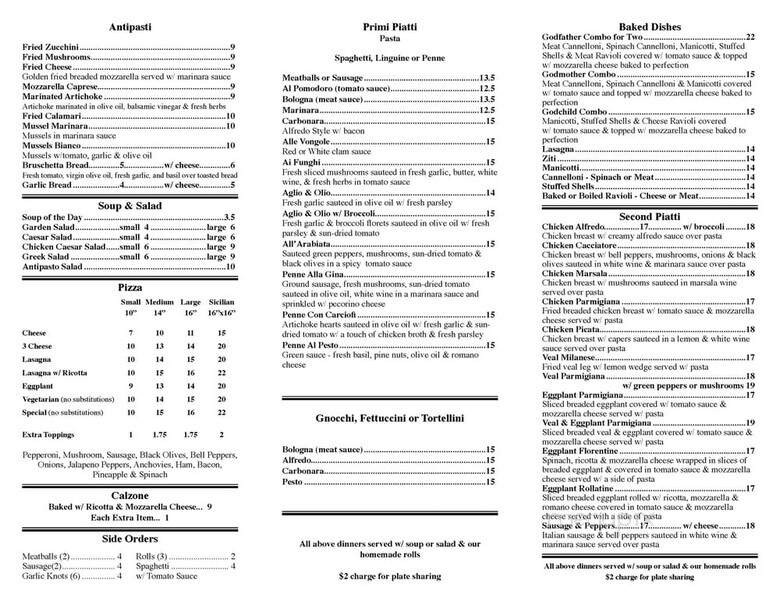 Touch Of Italy Restaurant - New Smyrna Beach, FL menu_pic