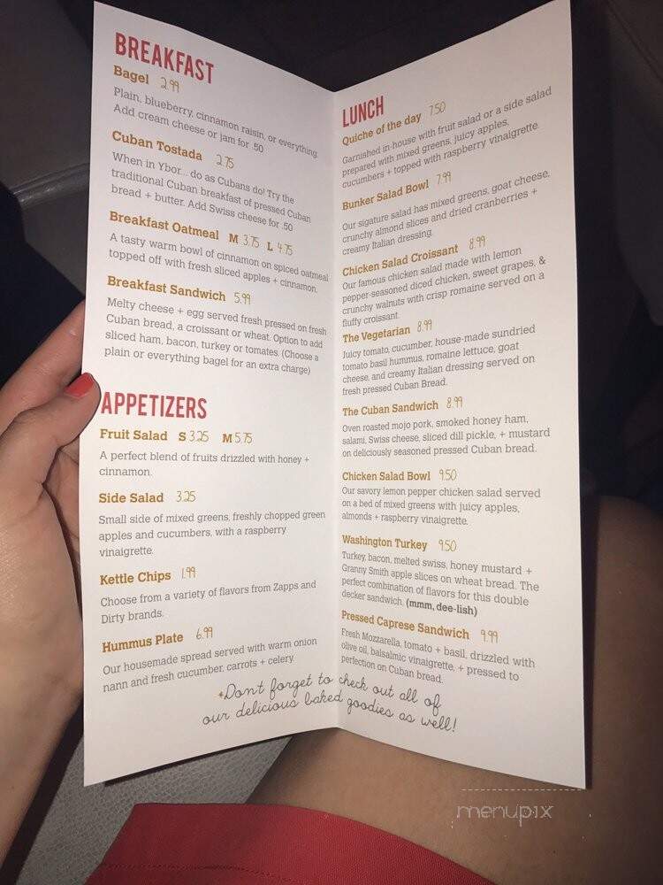 Tre Amici At Bunker - Tampa, FL menu_pic