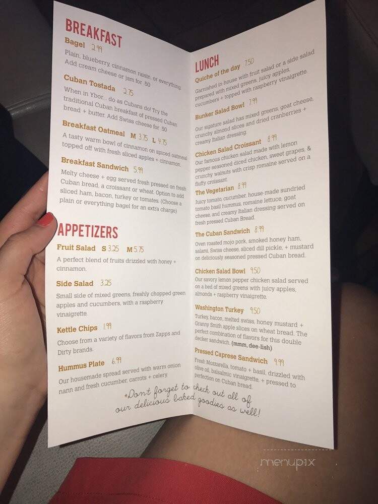 Tre Amici At Bunker - Tampa, FL menu_pic