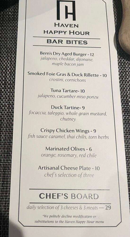 Haven - Tampa, FL menu_pic
