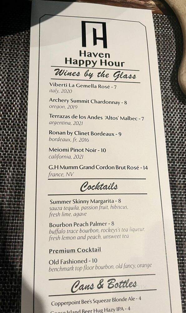 Haven - Tampa, FL menu_pic