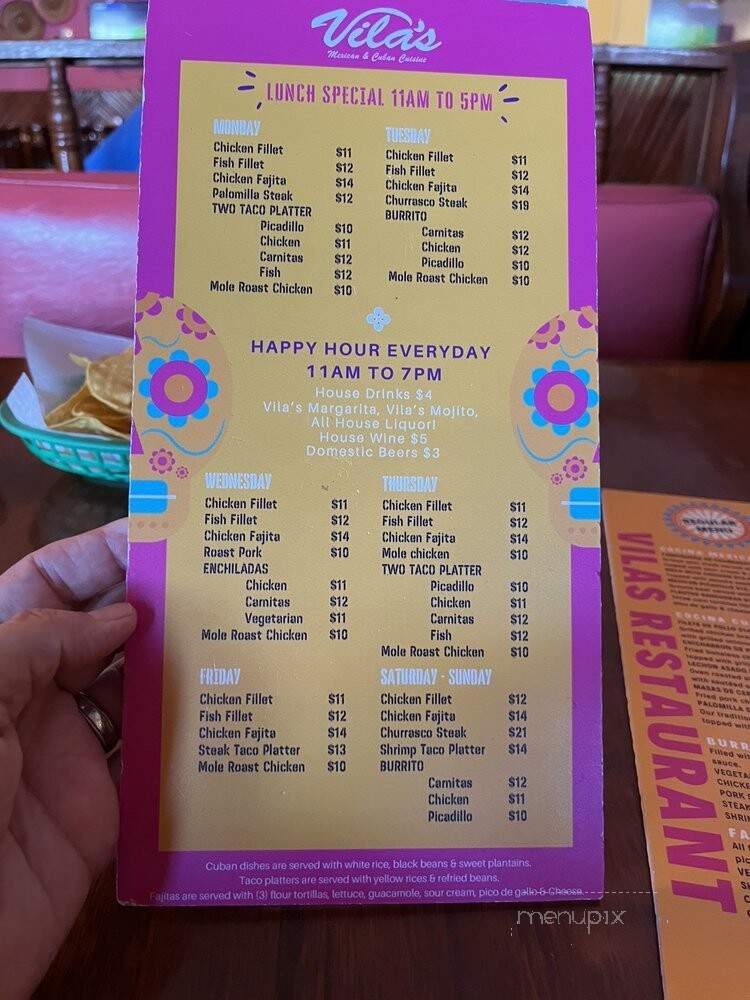 Vila's Restaurant & Lounge - Davie, FL menu_pic