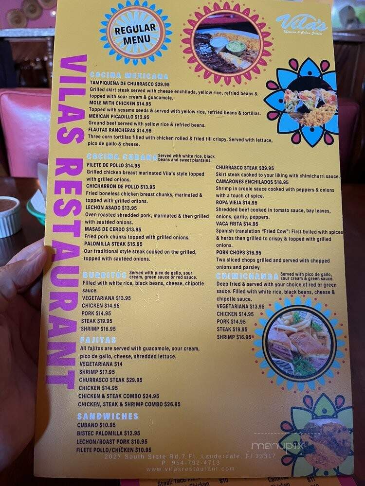 Vila's Restaurant & Lounge - Davie, FL menu_pic