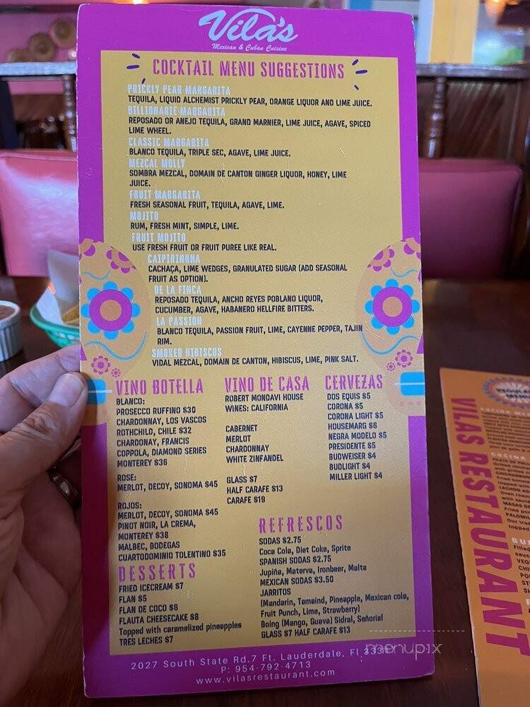 Vila's Restaurant & Lounge - Davie, FL menu_pic
