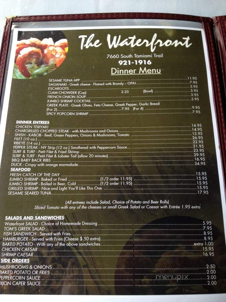 Waterfront - Sarasota, FL menu_pic