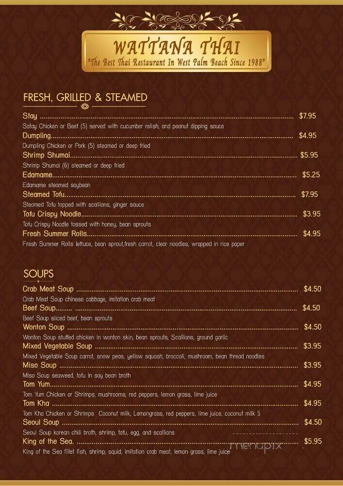 Wattana Thai Restaurant - West Palm Beach, FL