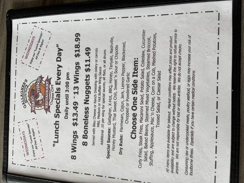 Wings 'n Things Restaurant - Cooper City, FL menu_pic
