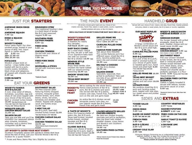 Woody's BBQ - Ponte Vedra Beach, FL menu_pic