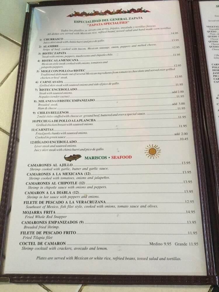Zapata Mexican Rotisserie - Lake Worth, FL menu_pic