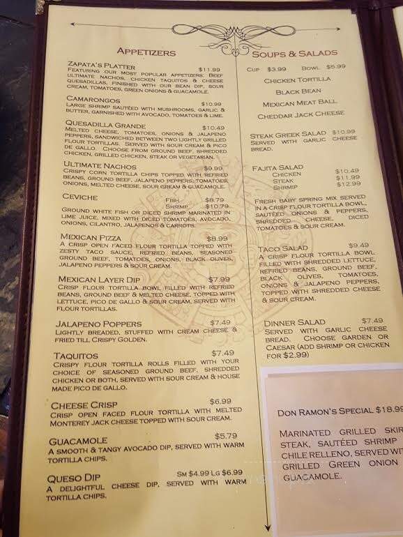 Zapatas Border Cafe - Port St Lucie, FL menu_pic