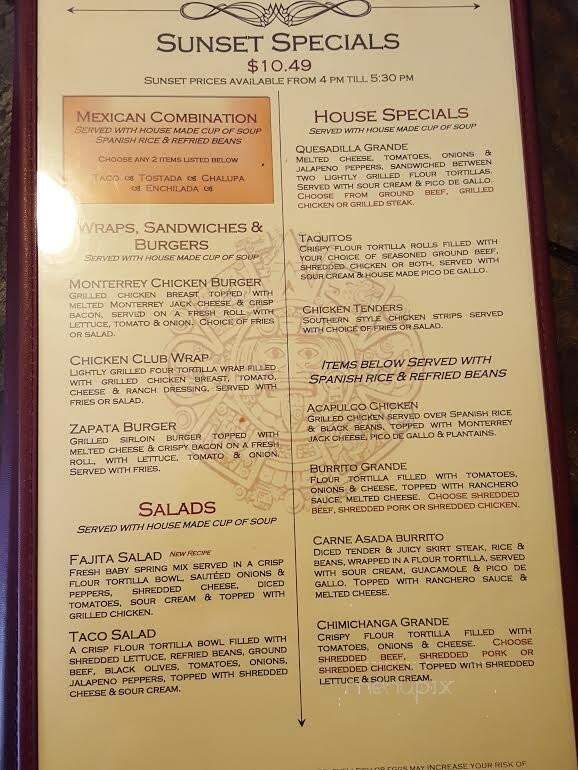 Zapatas Border Cafe - Port St Lucie, FL menu_pic
