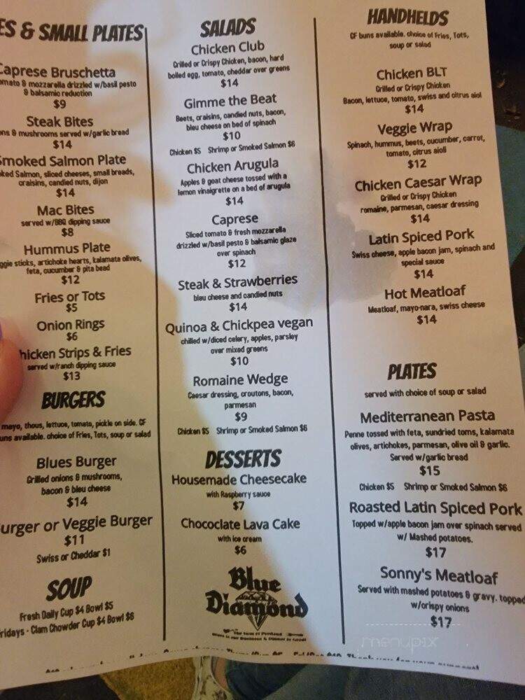 Blue Diamond - Portland, OR menu_pic