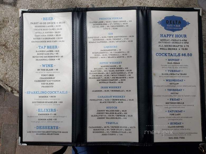 Delta Cafe - Portland, OR menu_pic