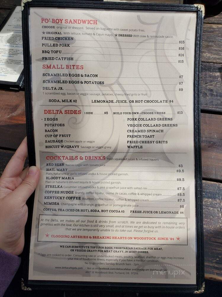 Delta Cafe - Portland, OR menu_pic