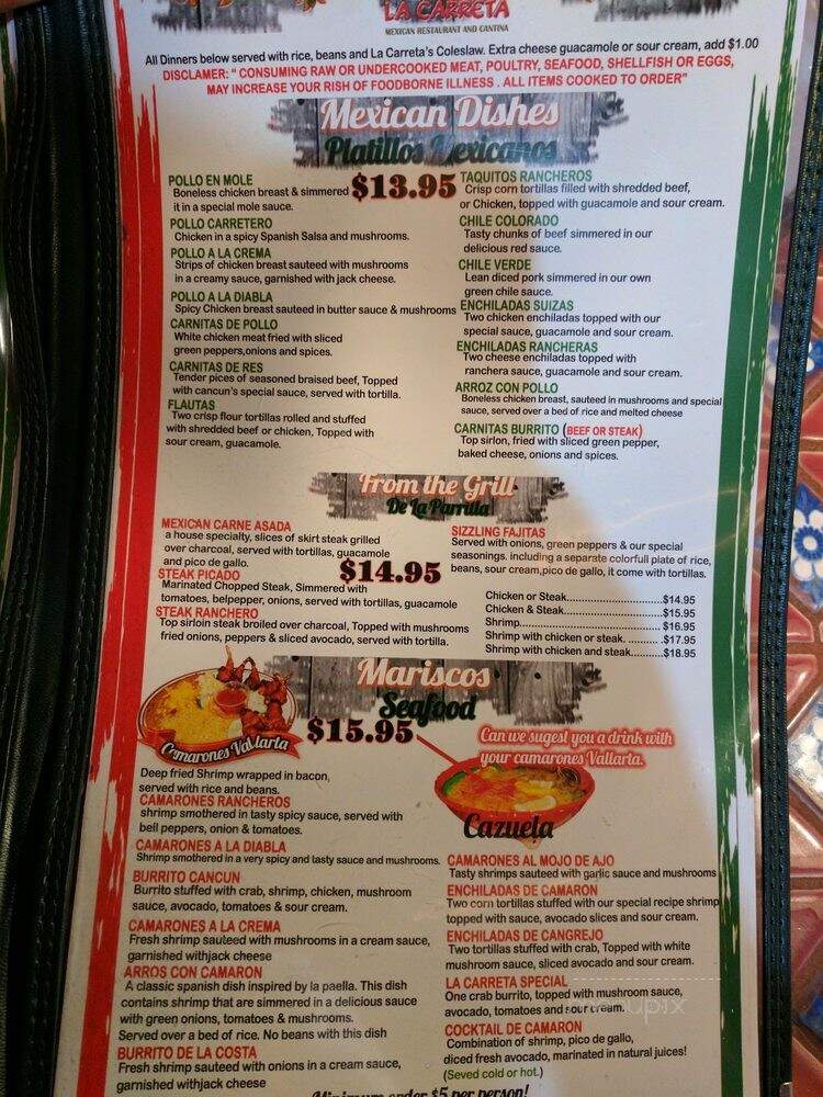 La Carreta Mexican Restaurant - Portland, OR menu_pic