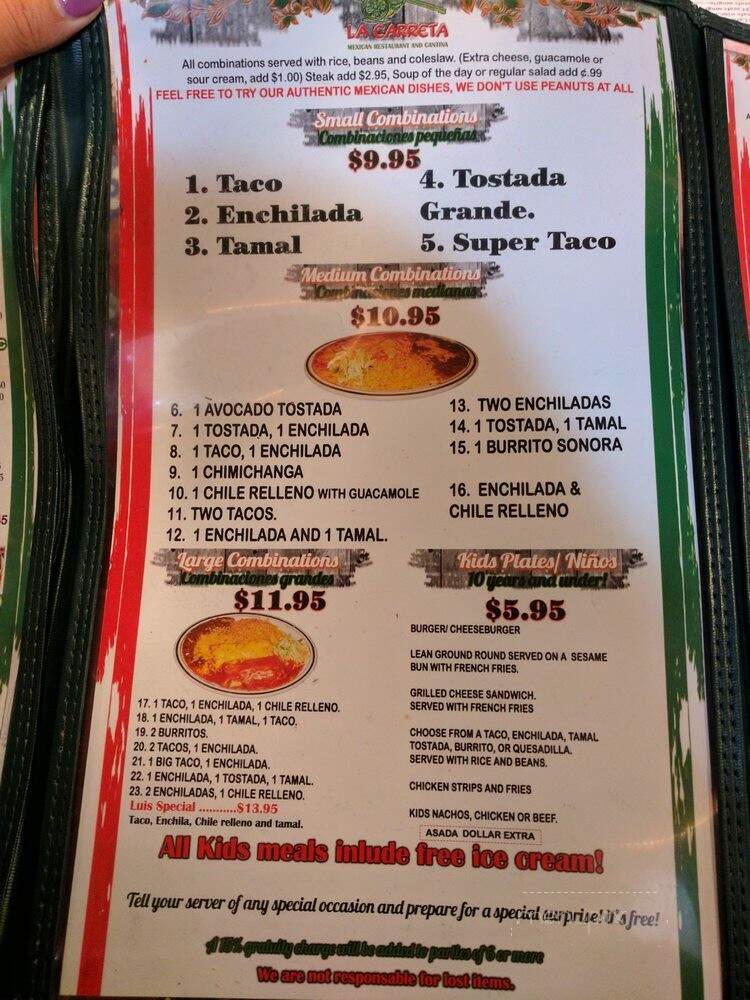 La Carreta Mexican Restaurant - Portland, OR menu_pic
