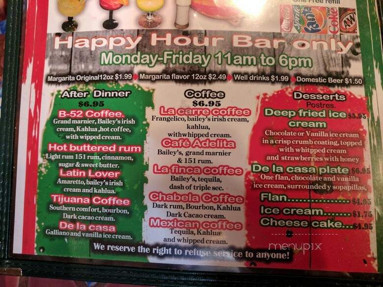 La Carreta Mexican Restaurant - Portland, OR menu_pic