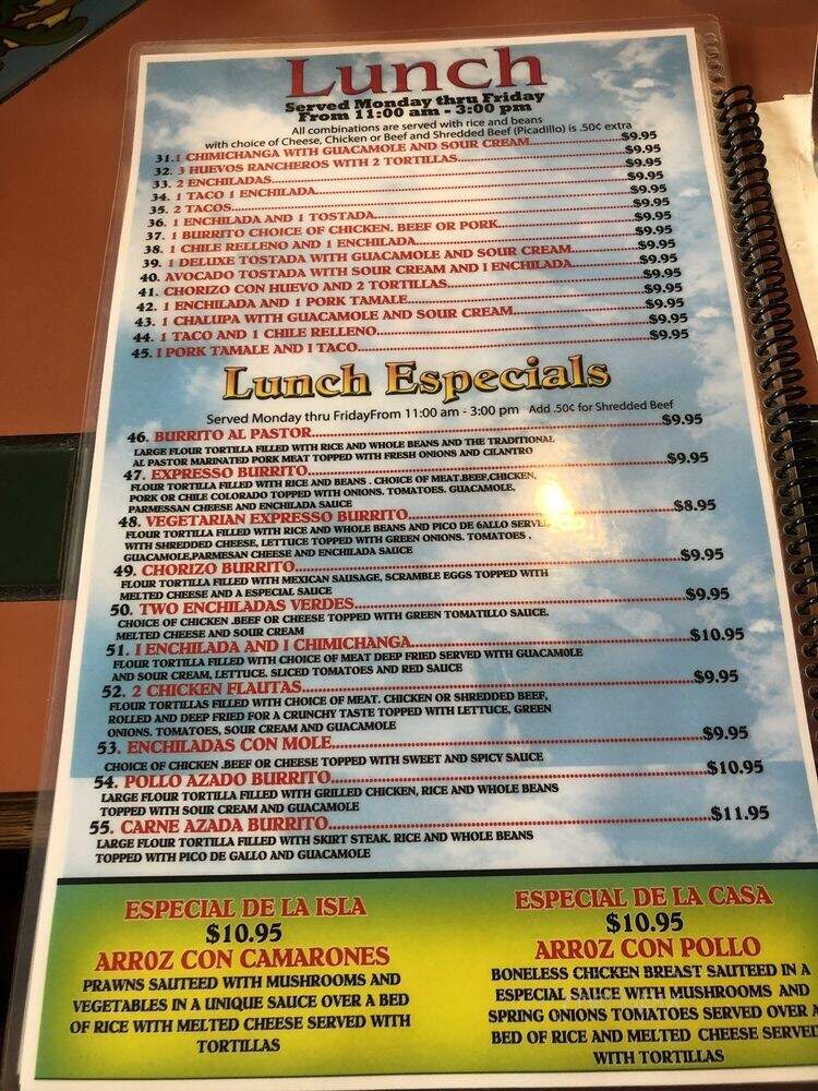 La Isla Bonita - Portland, OR menu_pic