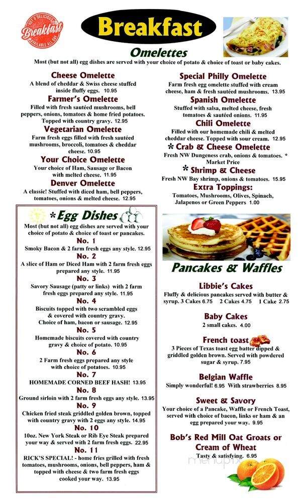 Libbey's Restaurant - Milwaukie, OR menu_pic