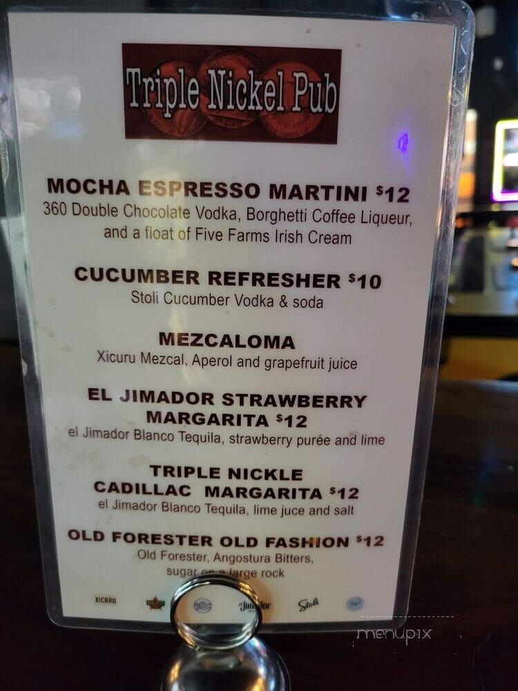 Triple Nickel Pub - Portland, OR menu_pic
