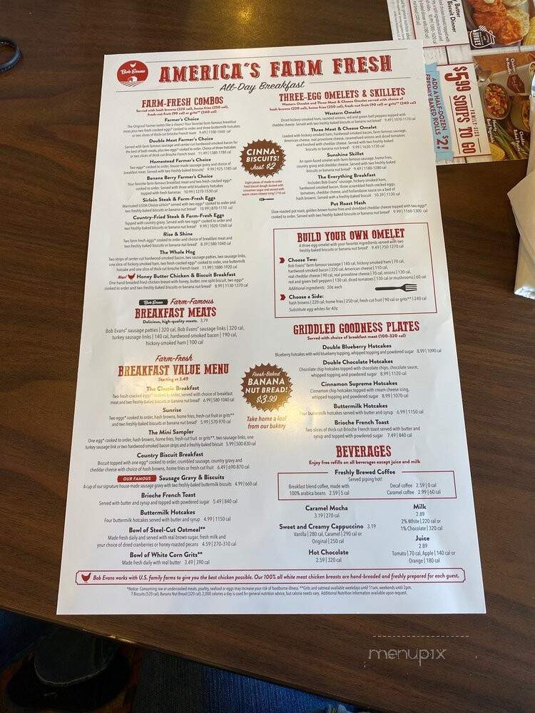 Bob Evans Restaurant - Camden Wyoming, DE menu_pic