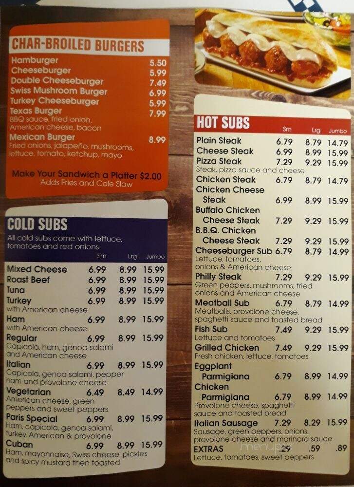 Paris Pizza - Wilmington, DE menu_pic