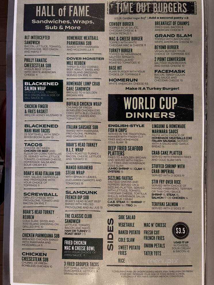 Touchdown Restaurant - Dover, DE menu_pic