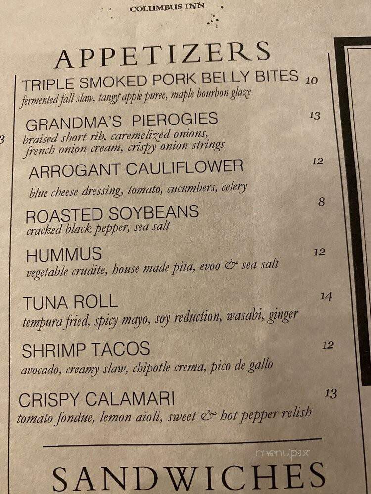 Columbus Inn - Wilmington, DE menu_pic
