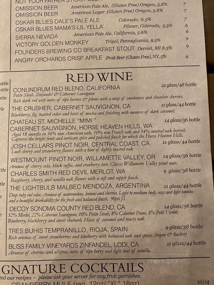 Columbus Inn - Wilmington, DE menu_pic